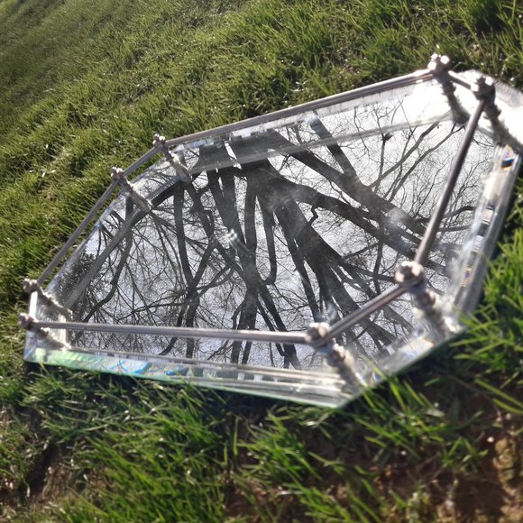 Vanity Mirror Vintage Trey Silver Handles Octagon Shape Mirrored Tray Art Deco - Picture 5 of 14